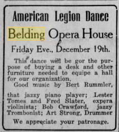 Belding Opera House - 17 DEC 1919 BELDING BANNER